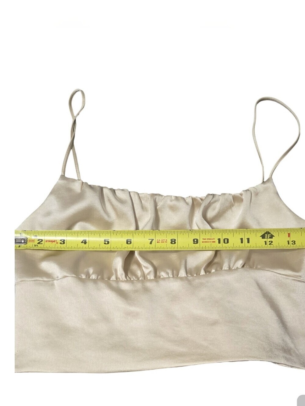Zara Cream Satin Cami Festival Whimsical Barbiecore Layering Renisance Cropped - Picture 4 of 10
